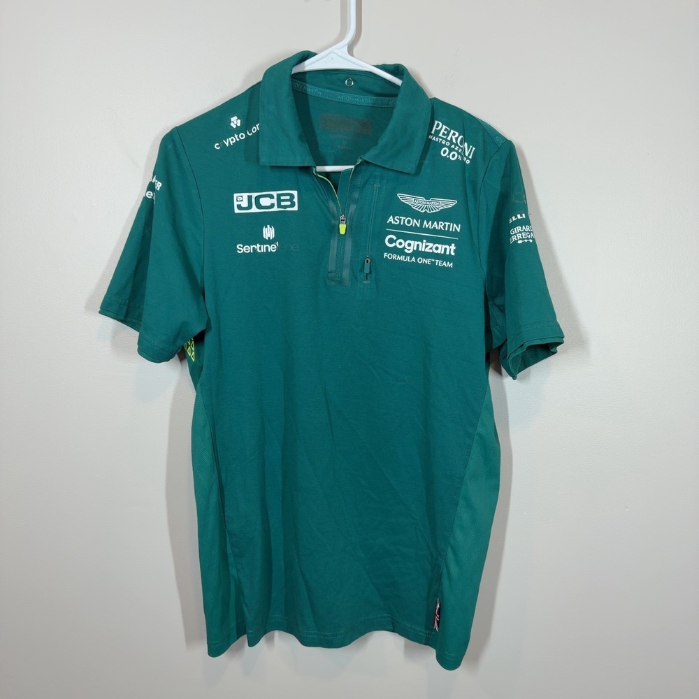 Aston Martin Cognizant F1 Team Polo Shirt Green Size Small XS Men's